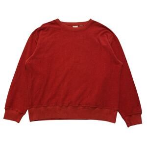 90's Gap Inside Out Style Crewneck Fleece Red Pullover Sweatshirt L